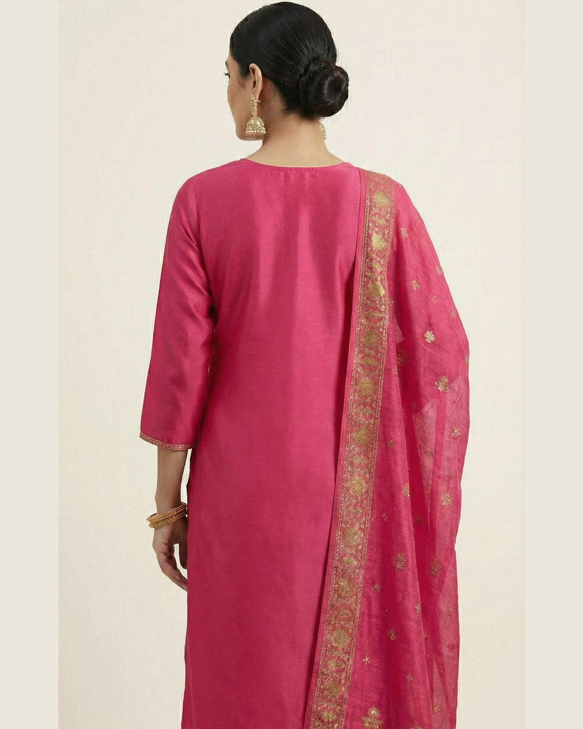 Pure Muslin New Arrivals Festivel Pink Rani Special 3 Piece Set