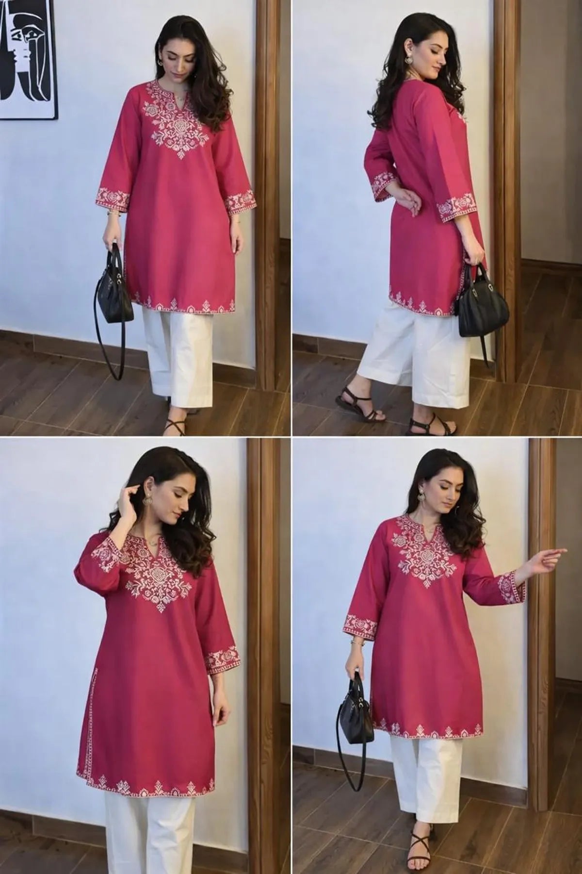 Stylish Havy Embroidery Kurti With Pant Set