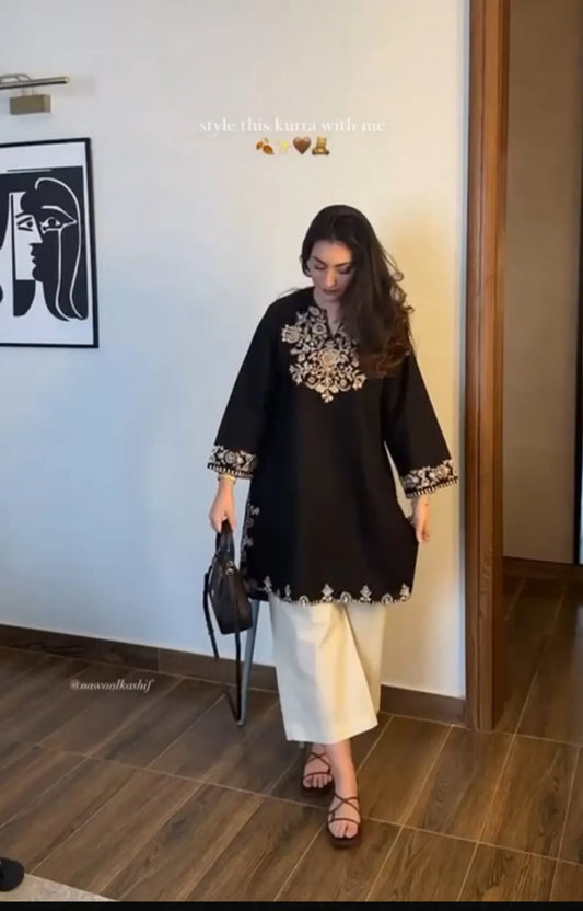 Stylish Heavy Embroidery Kurti With Pant Set