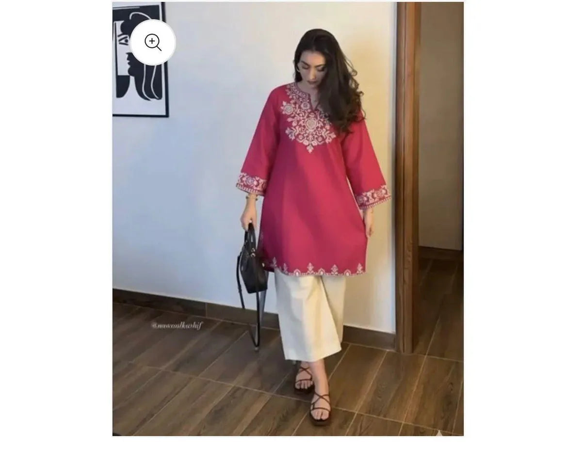 Stylish Havy Embroidery Kurti With Pant Set
