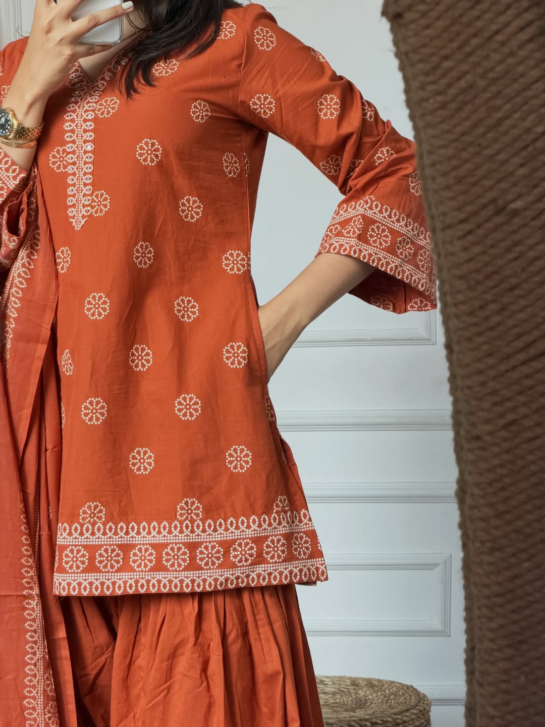 Orange Nayra Farsi Salwar Suit Set