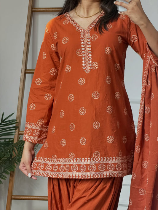 Orange Nayra Farsi Salwar Suit Set