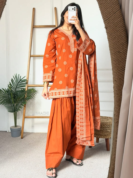 Orange Nayra Farsi Salwar Suit Set